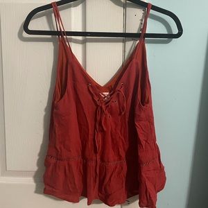 Red Vneck Tank Top